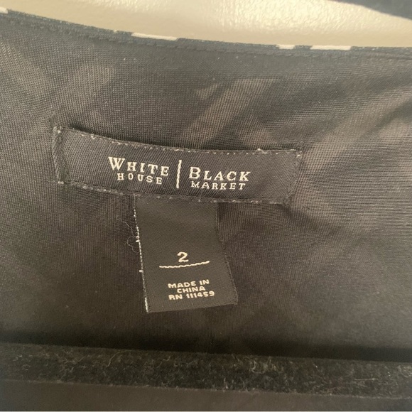 White House Black Market Faux Wrap Geometric Print Midi Dress size 2 - Picture 8 of 10